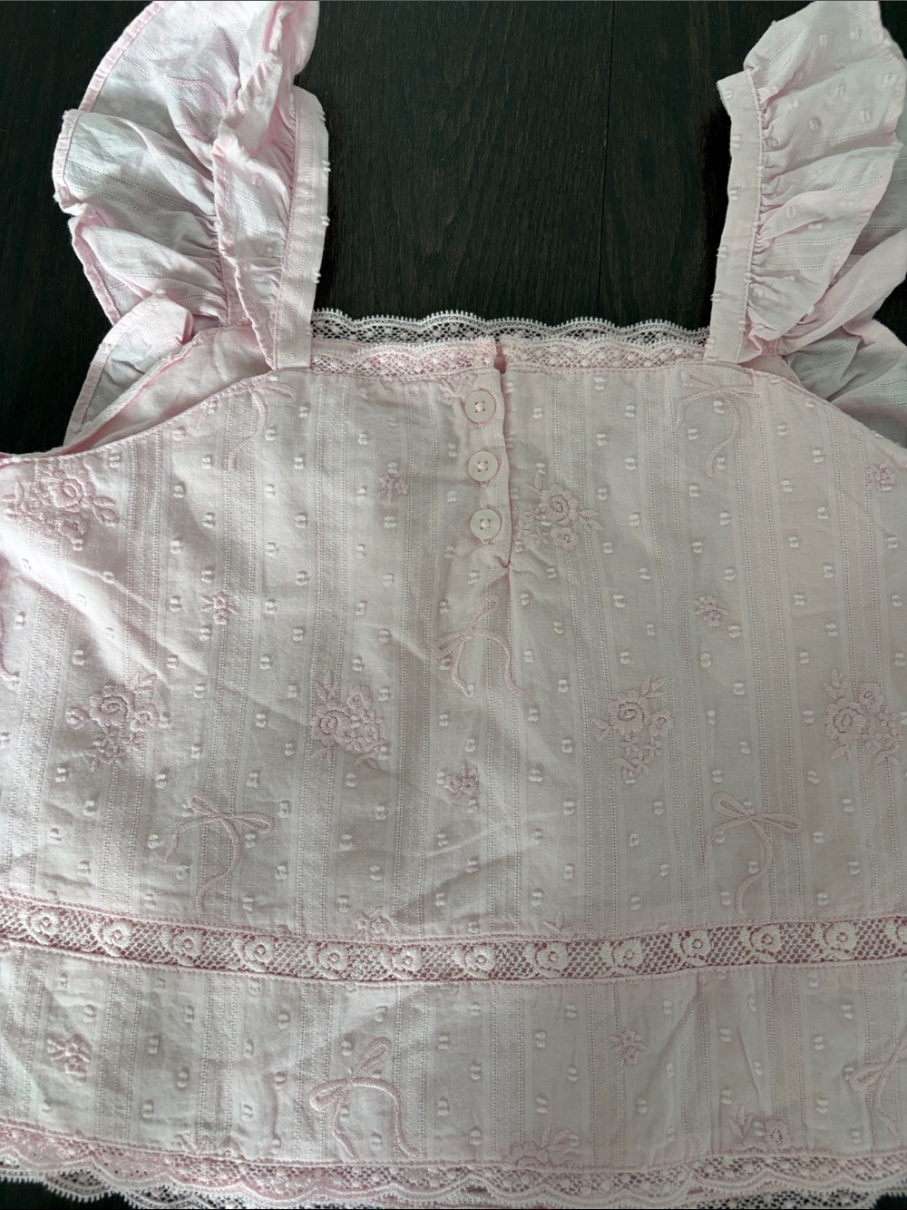 NWT LoveShackFancy x Target Girls Rebecca Pink Alouette Ruffle Tank Top 16 - Picture 6 of 6